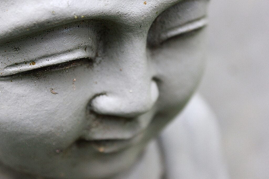 face of a stone buddha