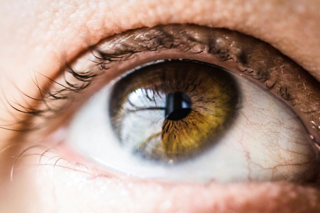 photograph of a human eye. Third eye chakra