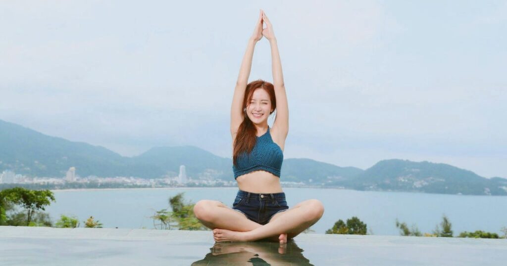 woman doing yoga