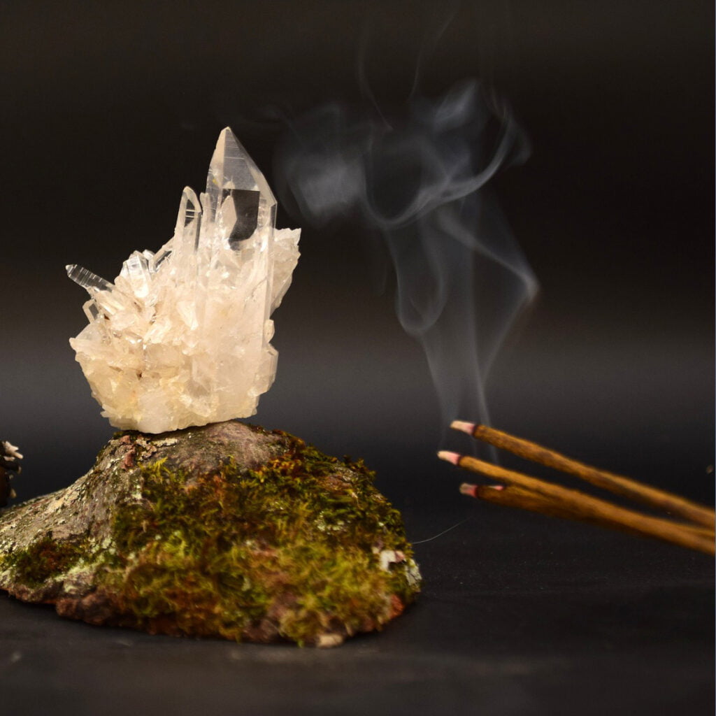 quartz and incense