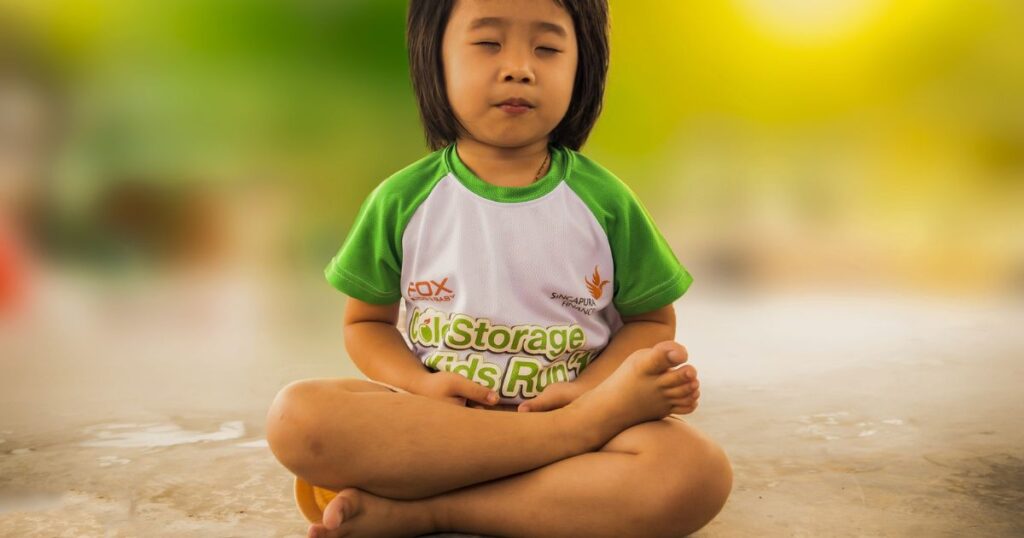 girl doing yoga meditation